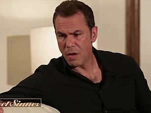 Bubble Butt Teen 18+ Gets Covered In Cum By Dilf - Sweetsinner