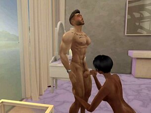 Hunky sims 4 enjoys hot honeymoon with blowjobs, licking, and cumshots