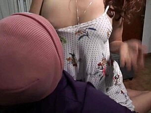 Stepmom wants to ride my big cock on the sofa 😏