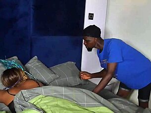 Curvy Young Ebony Girl Admires Her Step Brother's Massive Dick