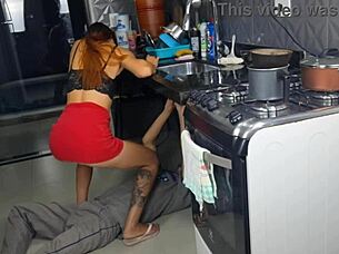 Plumber arrives to find her without panties