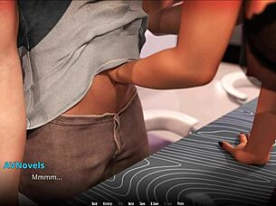 Curvy 3d character in cute outfit showcases fat features