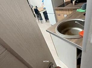 Stepson catches stepmother deepthroating a Russian doll!