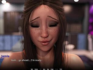 Curvy 3d character in cute outfit showcases fat features