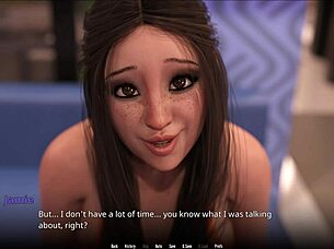 Curvy 3d character in cute outfit showcases fat features