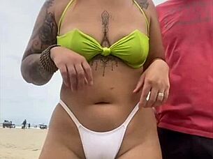 cheese seller staring at pussy on the beach