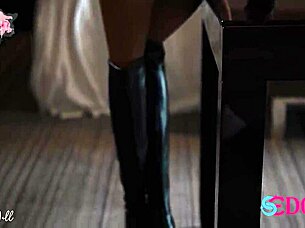 Winola, the docile submissive slut, wears a leather suit and gets fingered and groped by Sedoll 163e