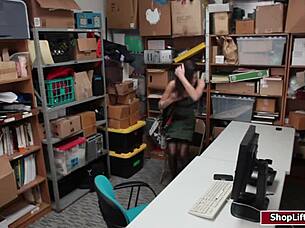 shoplifter babe caught and fucked by officer