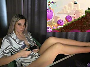 cosplayer orgasms from vibrator in live stream game