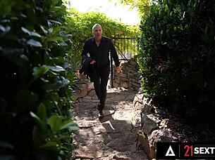 Francys Belle prepares with butt plug before enjoying cock in ass.