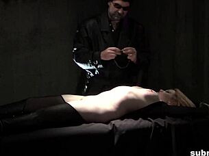 struggling slut suspended for humiliation and spanking