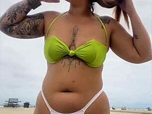 cheese seller staring at pussy on the beach