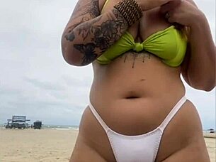 cheese seller staring at pussy on the beach