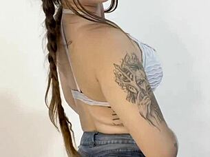 i love how she shows her big tits to followers in solo latina video