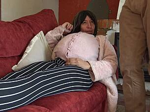 Pregnant Stepmother Begs Stepson to Fill Her Hairy Pussy