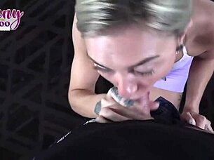 Seth enjoys blowjob and riding with petite brunette Chloe