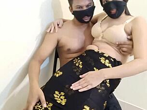 Sexy housewife riding natural cock in homemade video 😍 Maruf and Shomana.