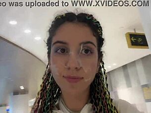 uhh, crazy public cumwalk and blowjob in shoppin’ mall toilet