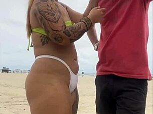 cheese seller staring at pussy on the beach