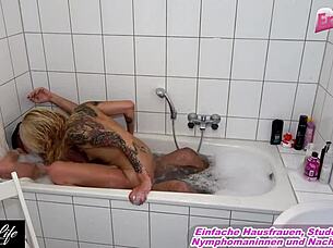German Blonde Fucks Hard In Bath