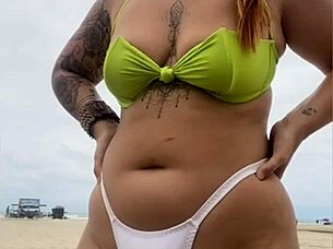 cheese seller staring at pussy on the beach