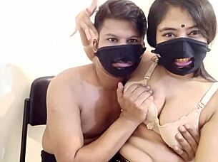 Sexy housewife riding natural cock in homemade video 😍 Maruf and Shomana.