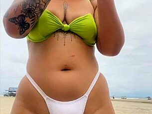 cheese seller staring at pussy on the beach