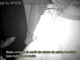 at the party, she asked the guy to enter the glory hole and fuck her in the cabin