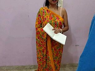 Saara, the hot teacher, gets her tight ass fucked hard twice on her first college day