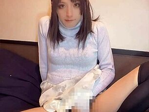cute japanese crossdresser quietly masturbates in private vid