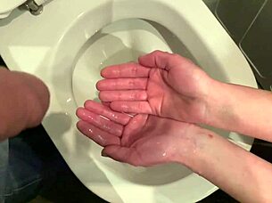 i grabbed his cock while he peed in the toilet, then washed my hands in his piss, that european milf amateur couple fetish