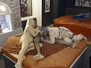 Jay Playhard enjoys a wet threeway with Eva May and Livie Blainn at the den.