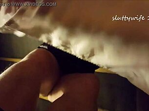 Panties pervs, look at the milf's upskirt pussy!