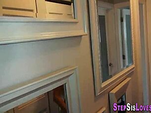 busty stepsister casually sucks on that big cock in pov