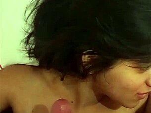 Latina teen sucks boyfriend's cock