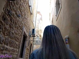 Romantic walk with vibrator in my pussy 😏