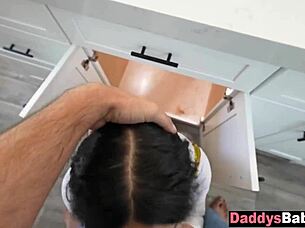 Teen Step Daughter Sucks Step Dad Behind Step Mom's Back