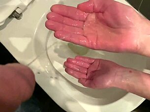 i grabbed his cock while he peed in the toilet, then washed my hands in his piss, that european milf amateur couple fetish