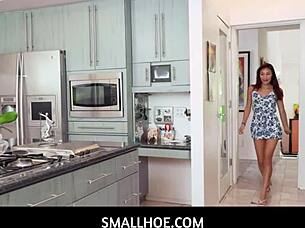 After a fun game of hide and seek, tiny asian beauty mina luxx gets on her knees to suck her boyfriend's thick cock.