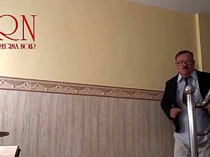 why is the housewife cheating with the plumber in the kitchen while her husband watches?