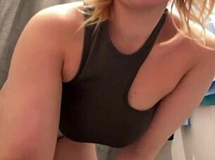 Why is fingering this young BBW's big tits and pussy in public so hot?