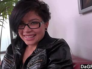 The brunette says, Let's have a quickie audition.