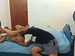 stepbrother catches me mid-video call, helps finish with doggystyle - spanish porn story