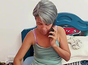 stepbrother catches me mid-video call, helps finish with doggystyle - spanish porn story