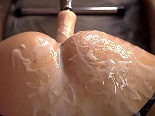 This bitch craved the sex machine's thrill, but ended up with a massive cum load on her face. Who knew one-on-one could be so messy?