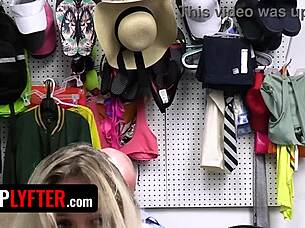 bratty shoplifter caught and stripped by ruthless police in office