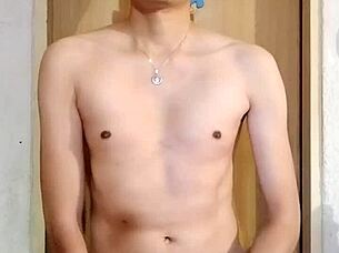 Skinny Guy With Big Monster Cock Masturbates Solo In Raw Intense Session