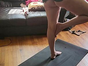 Hot Mature Milf Strips for Morning Yoga