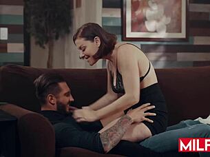 Lewd girl engages in roleplay with her husband using strap-on.