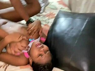 I suck my stepbrother's cock deep, then he fucks my pussy hard?